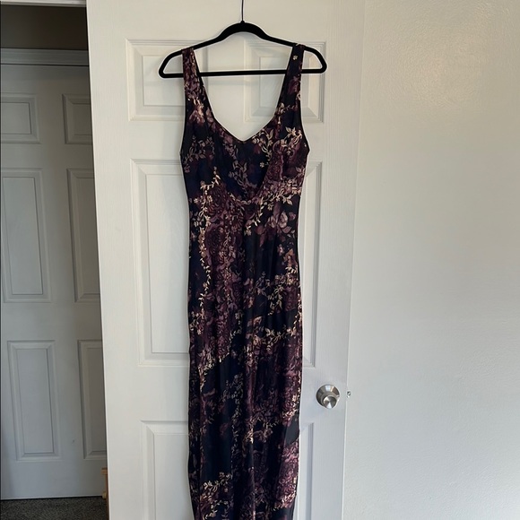 NWT Free People Worth The Wait Slip Dress in Purple Black Combo | Size Medium - Picture 3 of 9